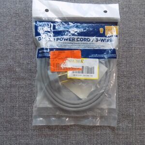 GE Dryer Power Cord Universal 6ft Grey New 3-Wire 30 Amp WX09X10004 Right-Angle